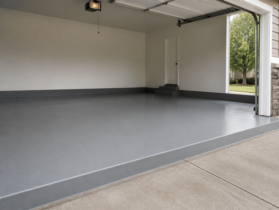 Painted concrete floor